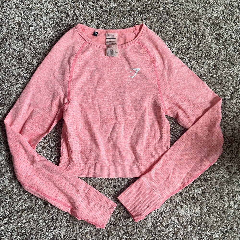 3/$20 GymShark Neon Coral Long Sleeve Crop Top
